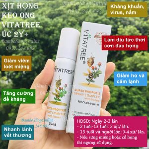 Xịt họng keo ong Vitatree Úc