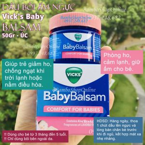 Dầu Bôi ấm ngực Vicks Baby Balsam